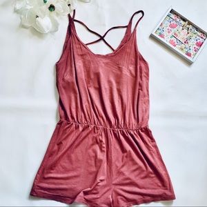 Forever 21 Coral Romper Spaghetti Strap